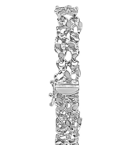 Nugget Solid White/Yellow/Rose Gold Handmade Bracelet, 11mm, 6.5-10 Inch, from 33.7 g