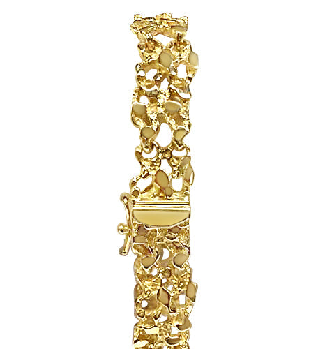 Nugget Solid White/Yellow/Rose Gold Handmade Bracelet, 11mm, 6.5-10 Inch, from 33.7 g