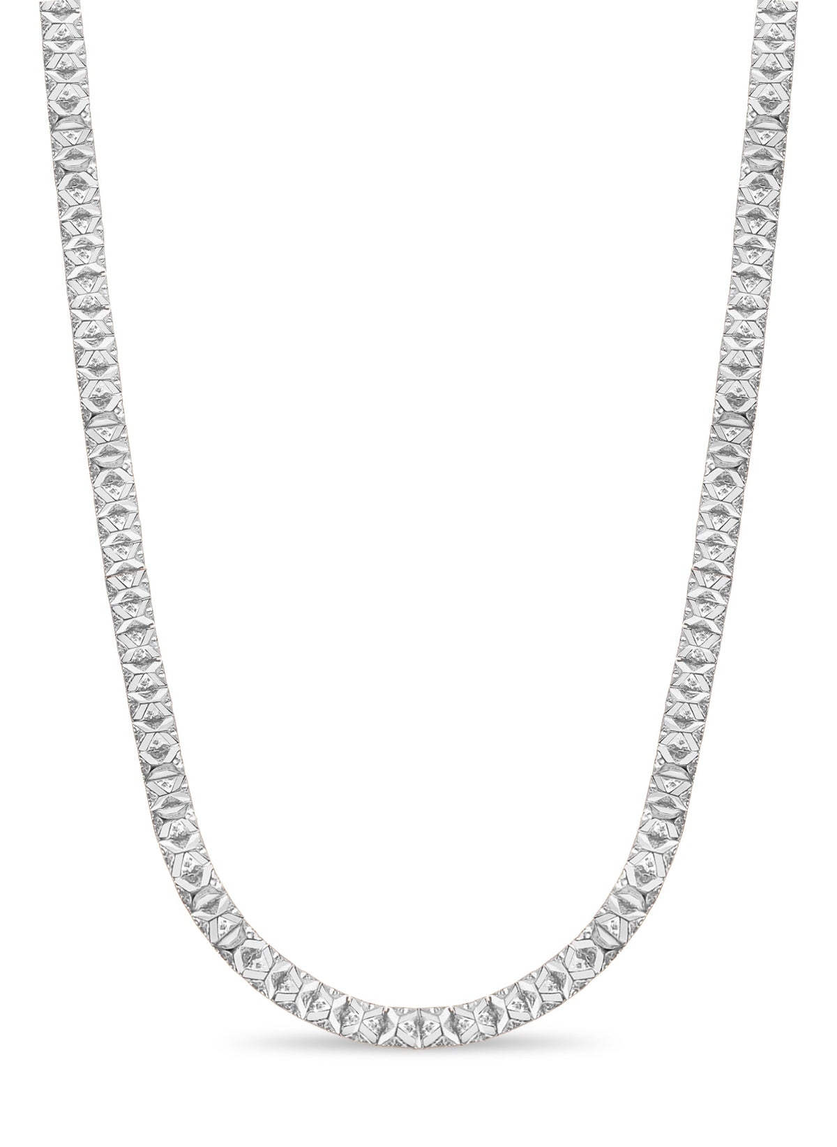 Nugget Solid White/Yellow/Rose Gold Handmade Necklace, 9mm, 16-30 Inch