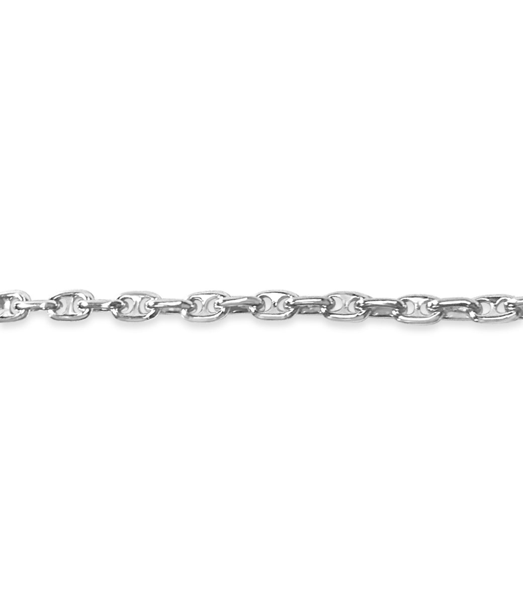 Anchor Mariner Solid White/Yellow/Rose Gold Handmade Bracelet, 5mm, 6.5-10 Inch