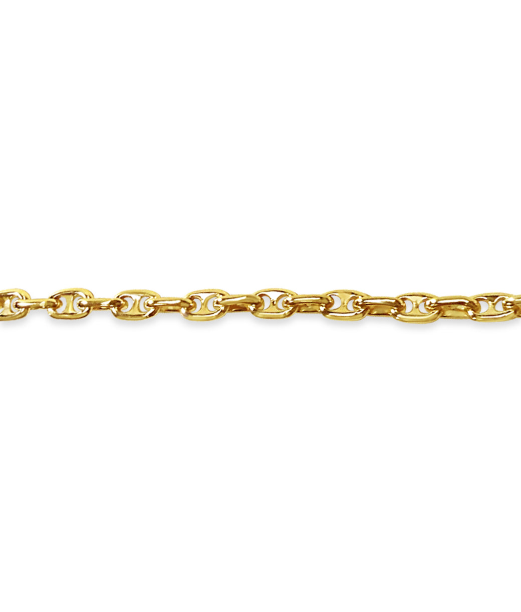 Anchor Mariner Solid White/Yellow/Rose Gold Handmade Bracelet, 5mm, 6.5-10 Inch