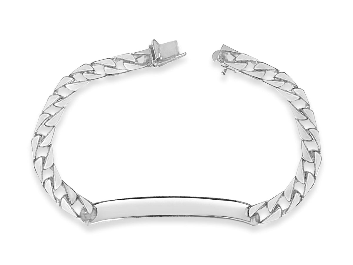 Curb Solid White/Yellow/Rose Gold Handmade Bracelet, 7mm, 6.5-10 Inch, from 20.3 g