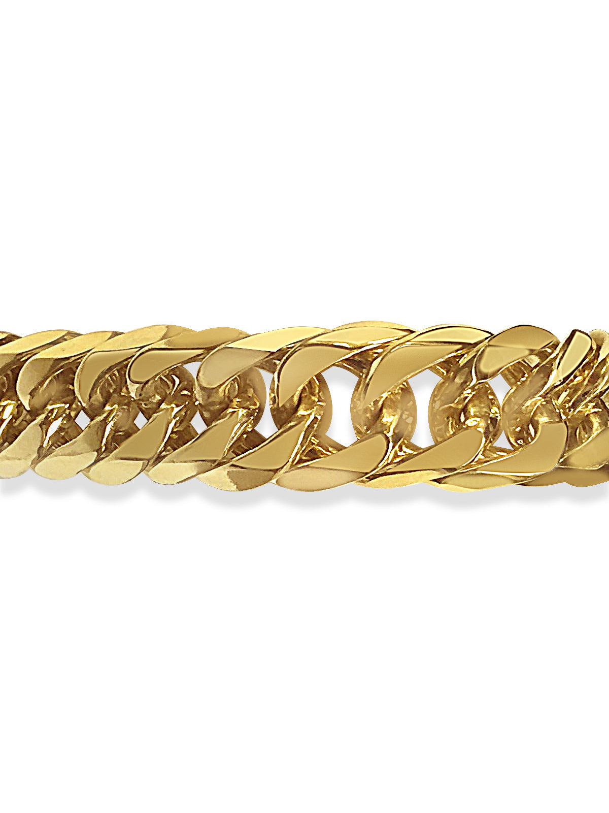 Curb Solid White/Yellow/Rose Gold Handmade Bracelet, 16mm, 6.5-10 Inch