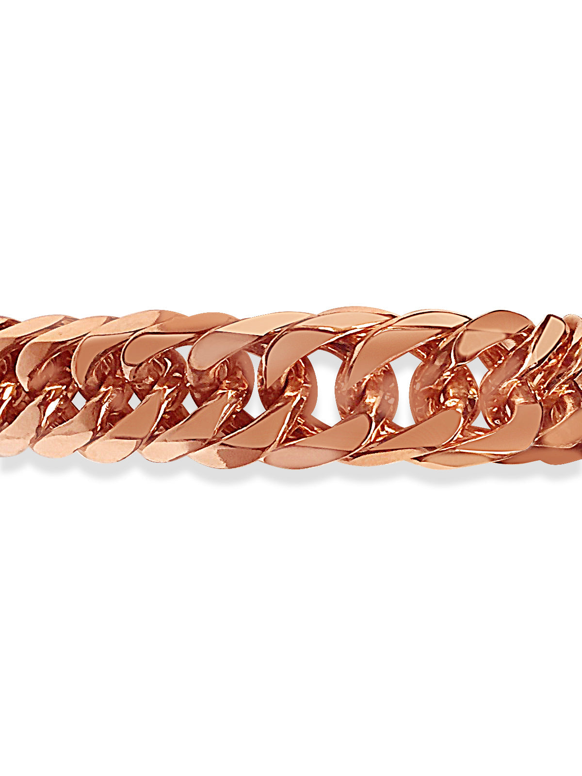 Curb Solid White/Yellow/Rose Gold Handmade Bracelet, 16mm, 6.5-10 Inch