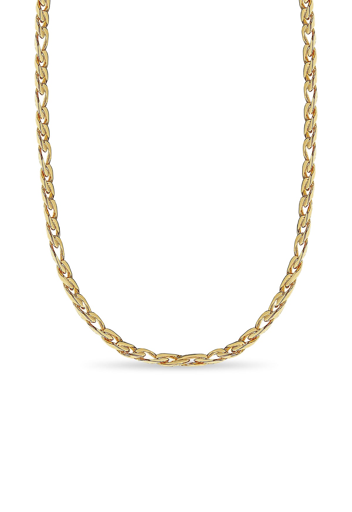 Figaro Solid White/Yellow/Rose Gold Handmade Necklace, 8mm, 16-30 Inch, from 65.4 g