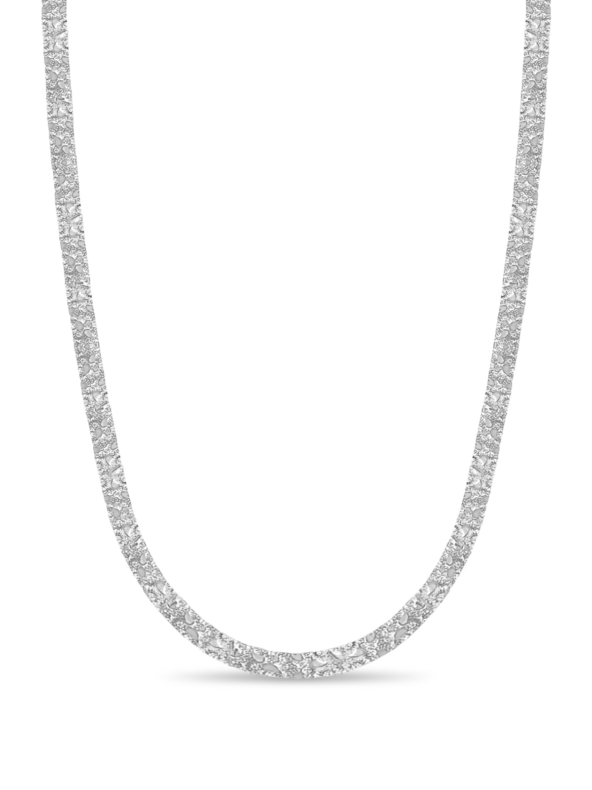 Nugget Solid White/Yellow/Rose Gold Handmade Necklace, 7mm, 16-30 Inch