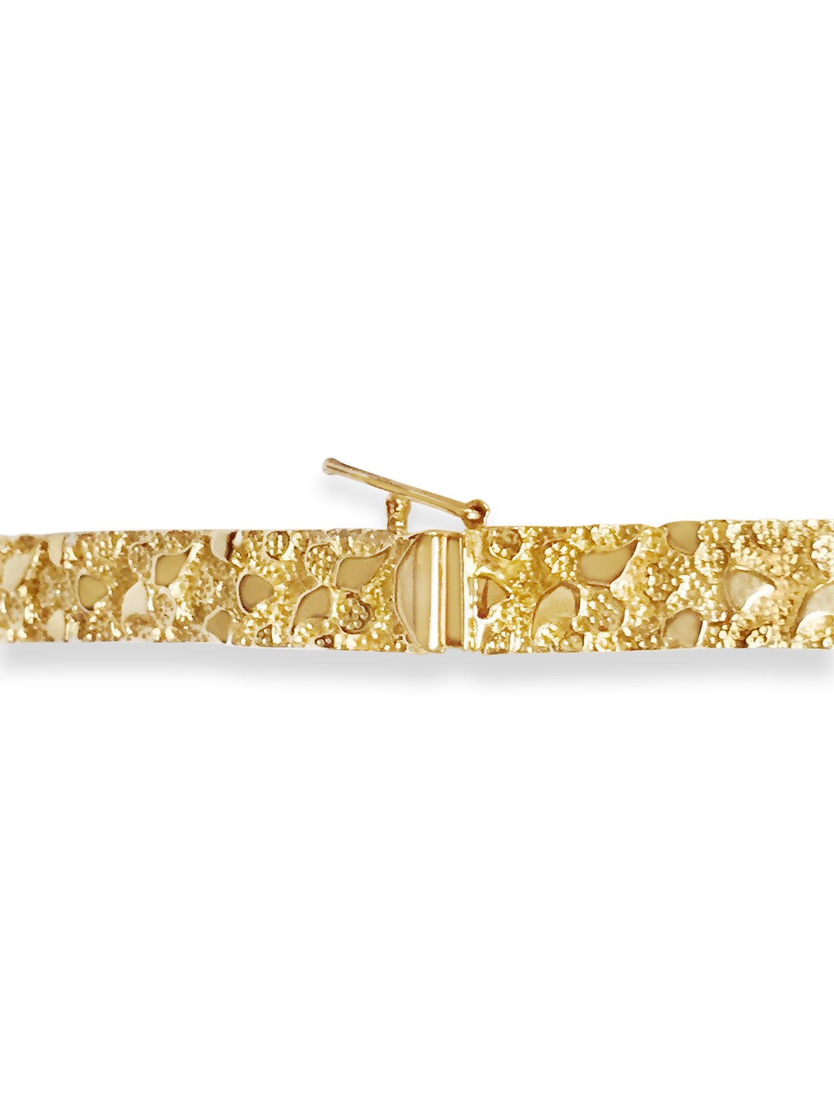 Nugget Solid White/Yellow/Rose Gold Handmade Bracelet, 7mm, 6.5-10 Inch, from 17.3 g, style 9855