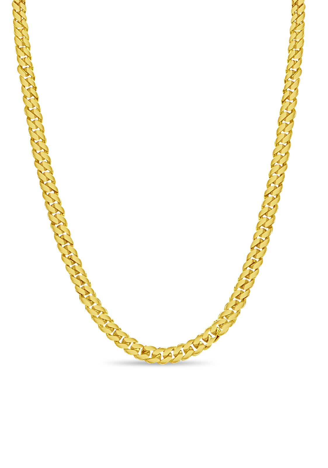 Miami Cuban Solid White/Yellow/Rose Gold Handmade Necklace, 8mm, 16-30 Inch, from 53.8 g