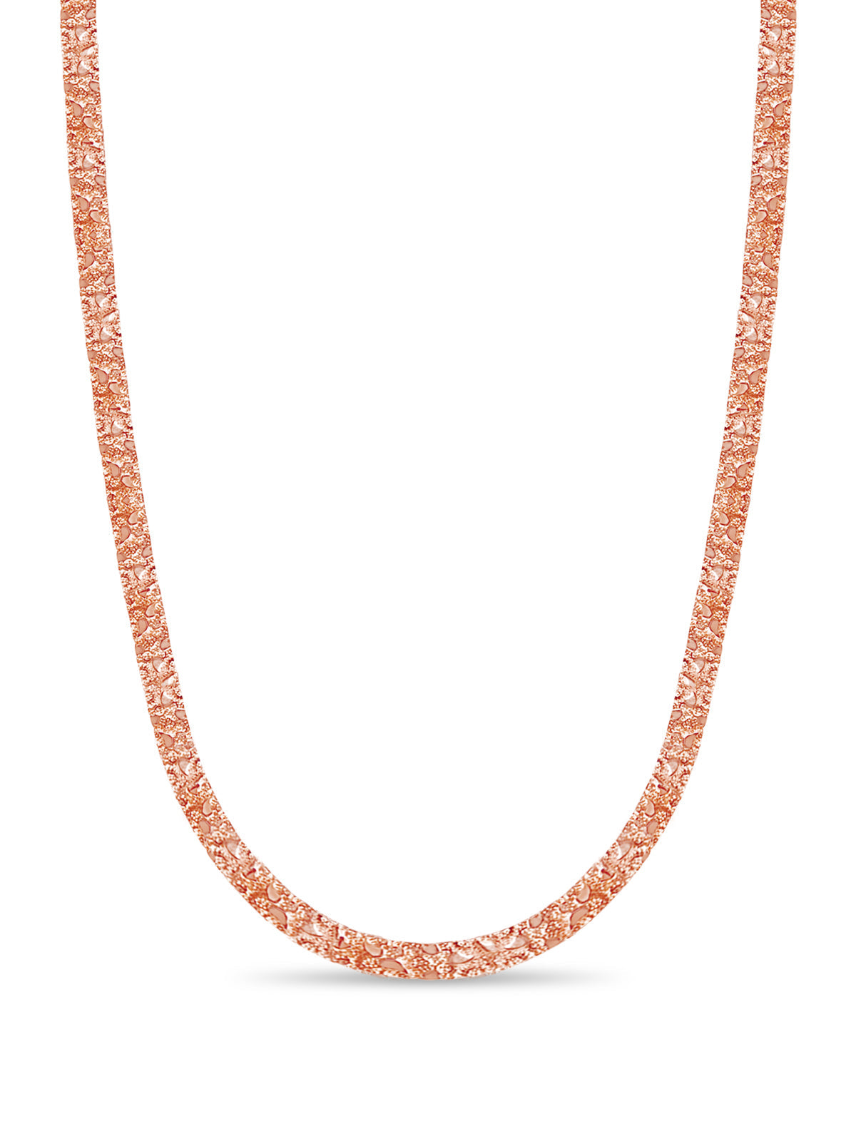 Nugget Solid White/Yellow/Rose Gold Handmade Necklace, 7mm, 16-30 Inch