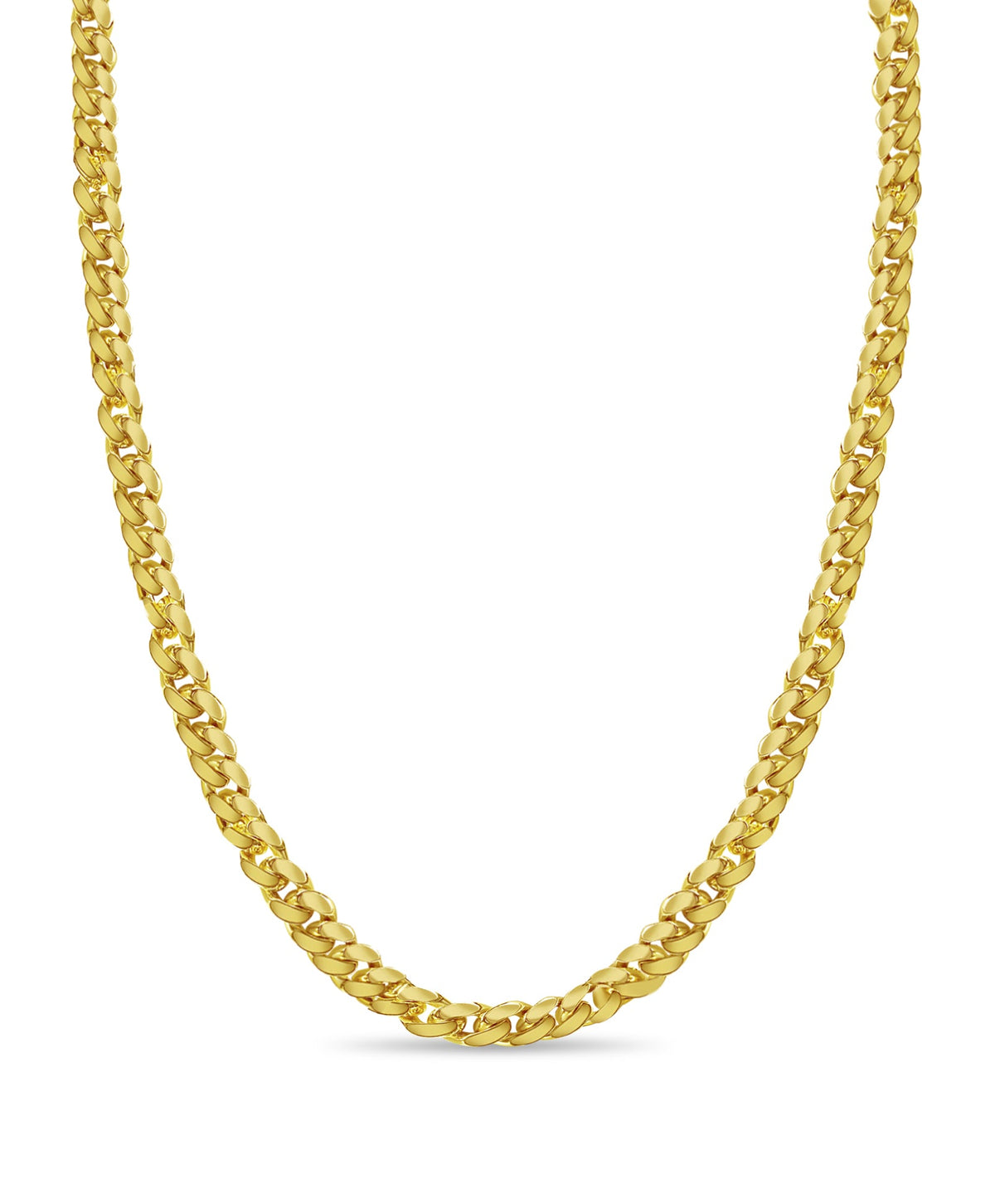 Curb Solid White/Yellow/Rose Gold Handmade Necklace, 15mm, 16-30 Inch