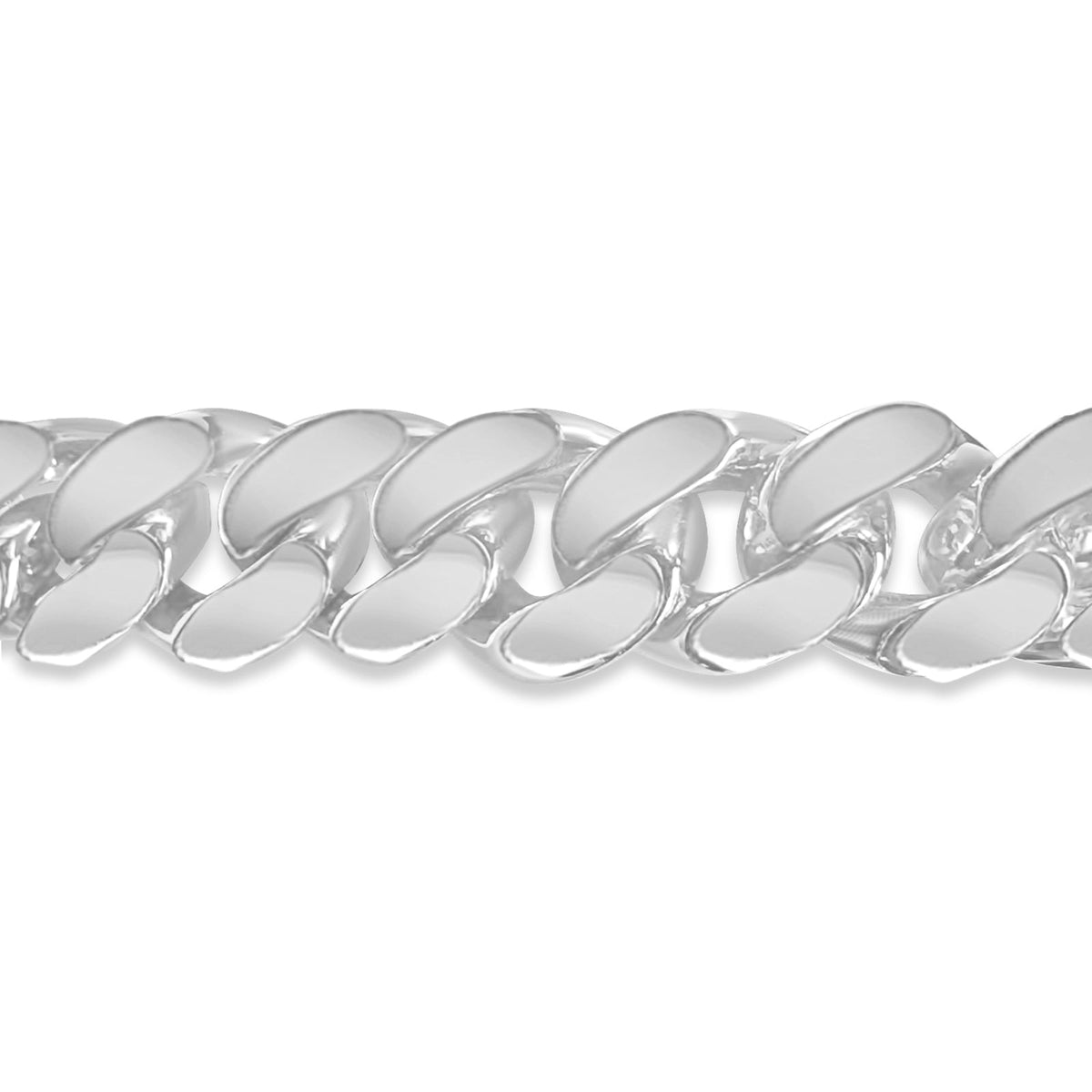Curb Solid White/Yellow/Rose Gold Handmade Necklace, 15mm, 16-30 Inch