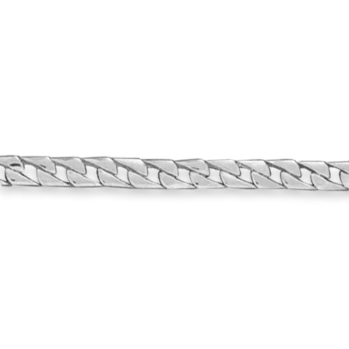 Curb Solid White/Yellow/Rose Gold Handmade Bracelet, 7mm, 6.5-10 Inch, from 20.3 g