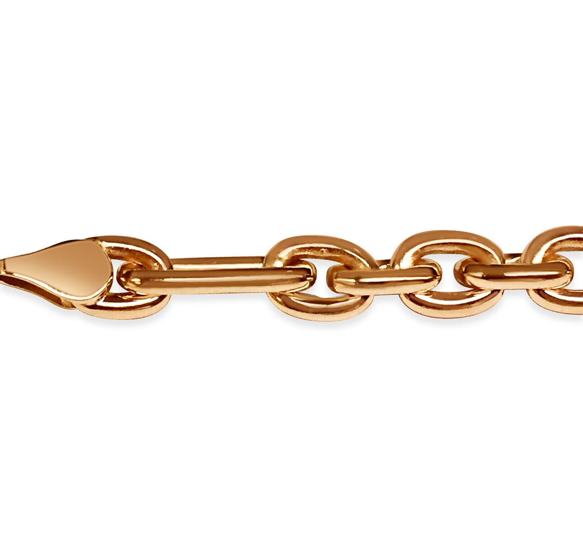 Rolo (Figaro) Solid White/Yellow/Rose Gold Handmade Necklace, 7mm, 16-30 Inch