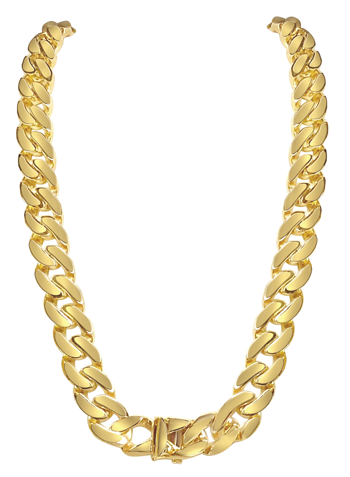 Miami Cuban Solid White/Yellow/Rose Gold Handmade Necklace, 16mm, 16-30 Inch
