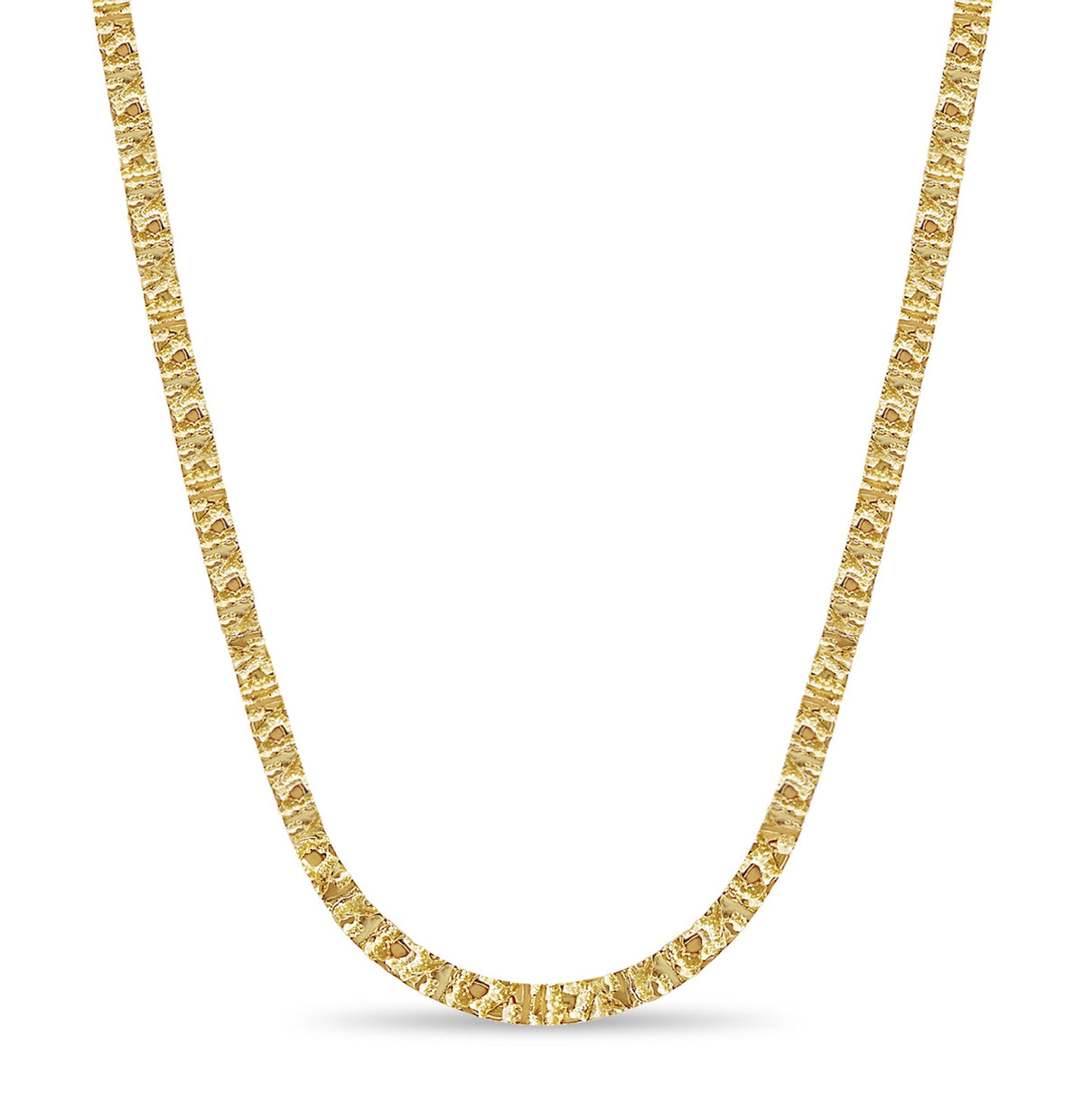 Nugget Solid White/Yellow/Rose Gold Handmade Necklace, 6mm, 16-30 Inch