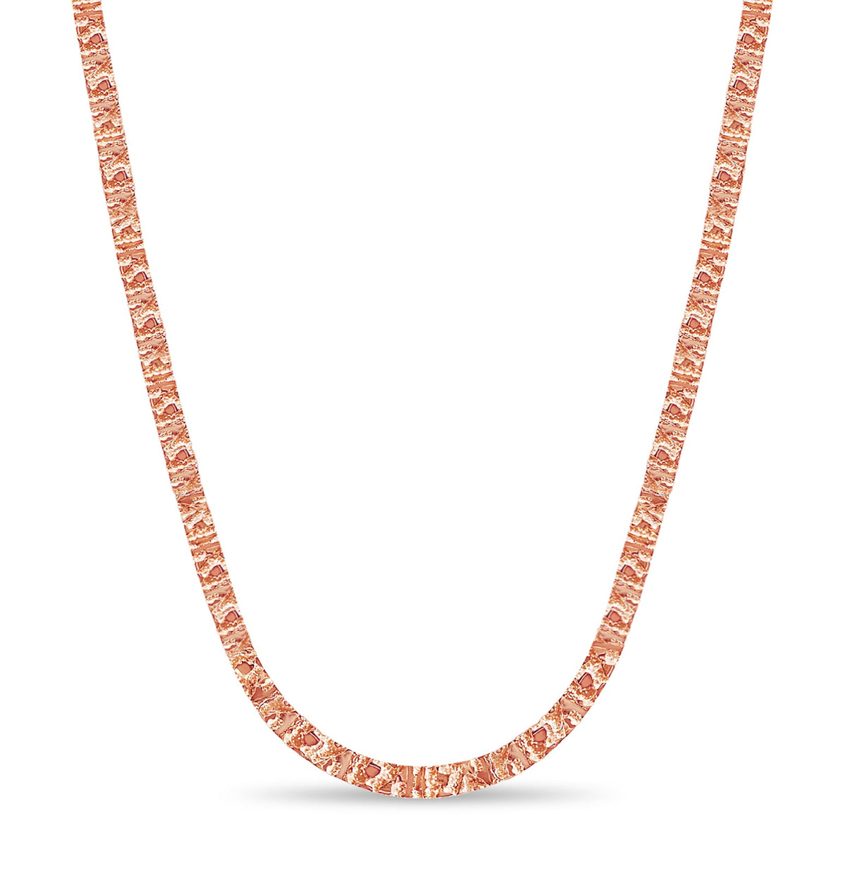 Nugget Solid White/Yellow/Rose Gold Handmade Necklace, 6mm, 16-30 Inch