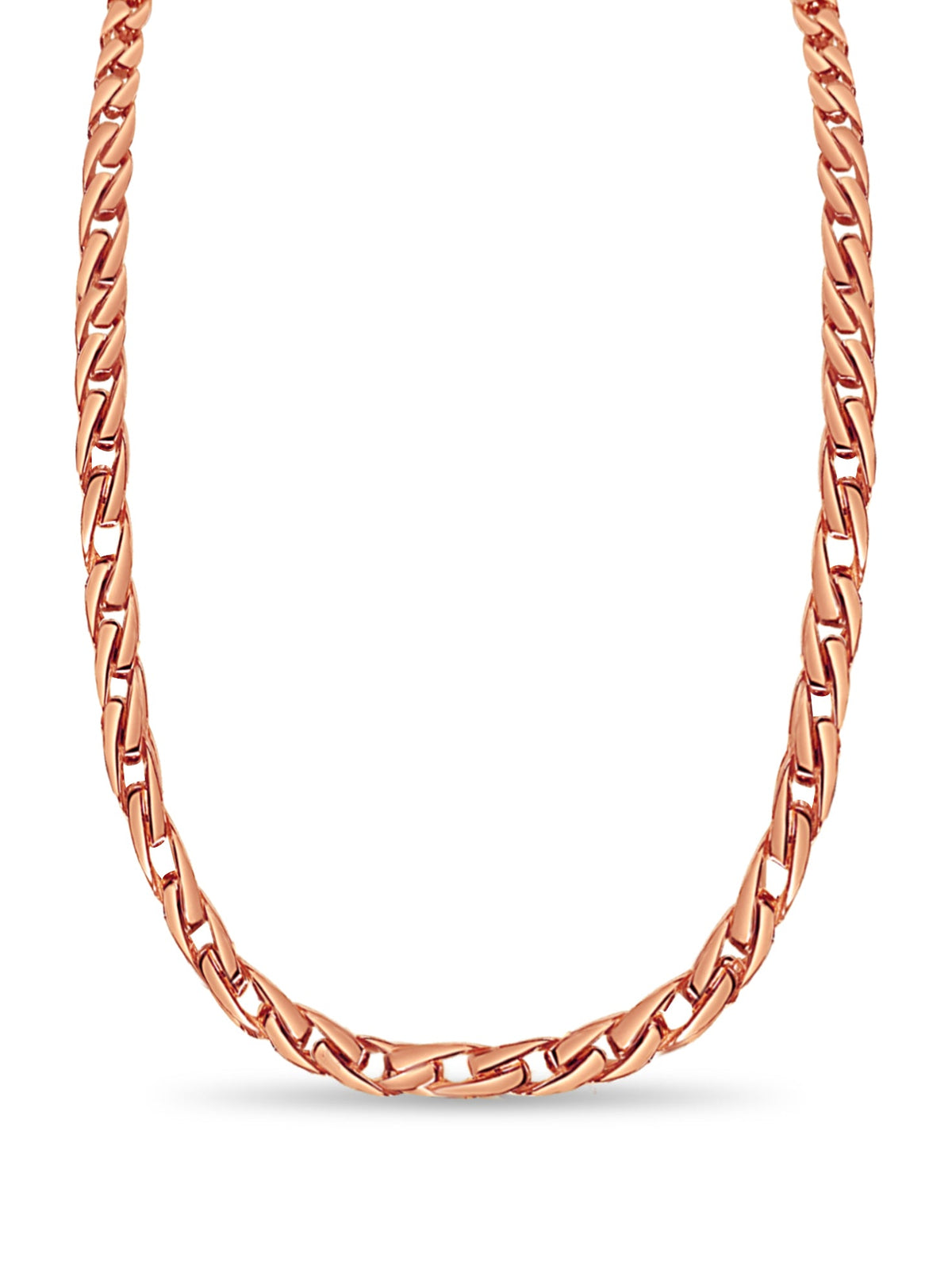 Curb Solid White/Yellow/Rose Gold Handmade Necklace, 7mm, 16-30 Inch, from 41.2 g