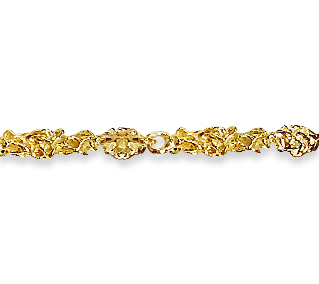 Nugget Solid White/Yellow/Rose Gold Handmade Necklace, 5mm, 16-30 Inch