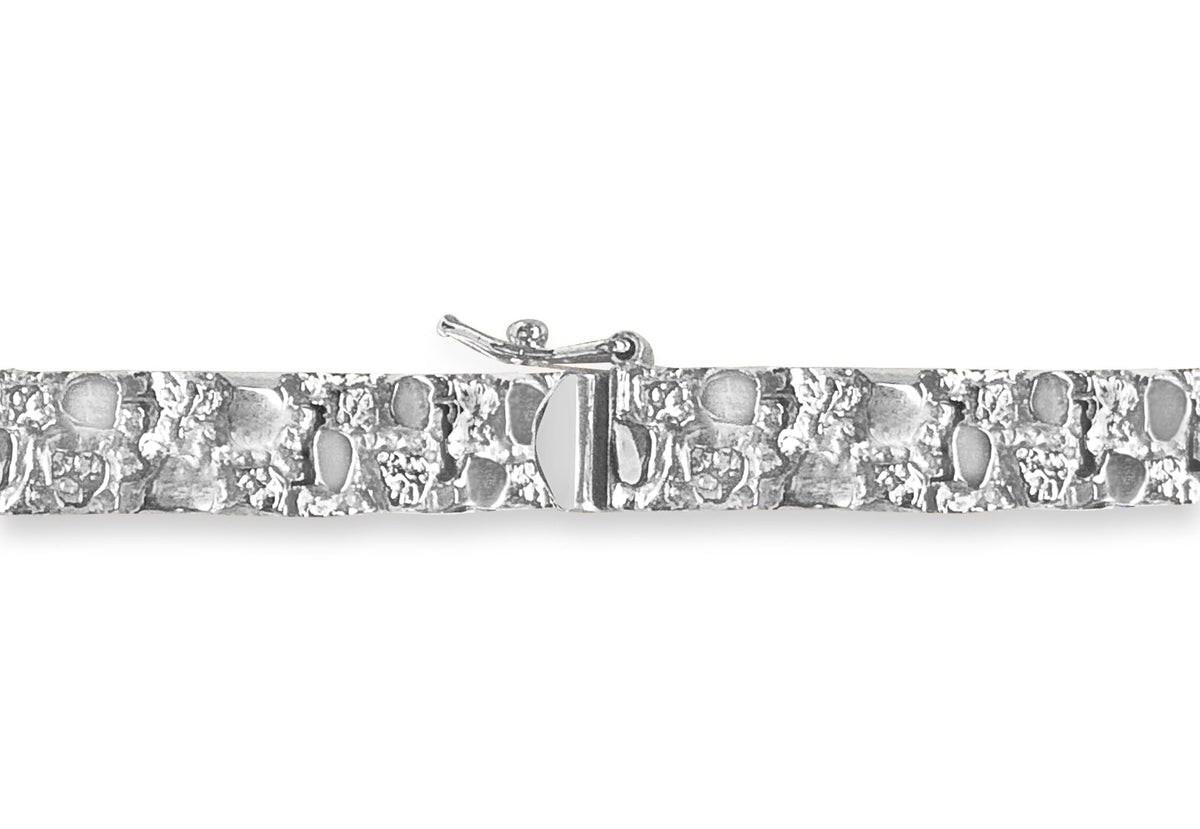 Nugget Solid White/Yellow/Rose Gold Handmade Bracelet, 7mm, 6.5-10 Inch, from 27.3 g