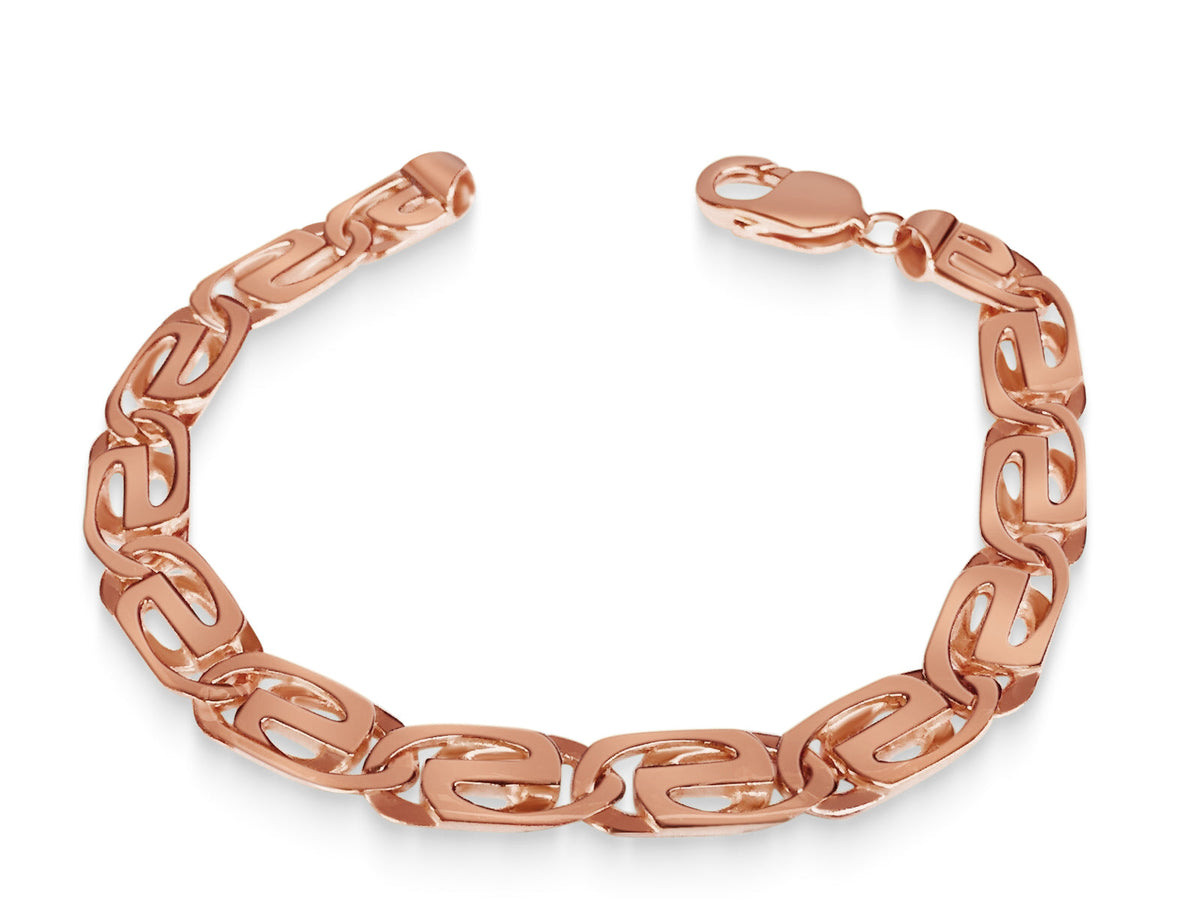 Tiger Eye Solid White/Yellow/Rose Gold Handmade Bracelet, 9mm, 6.5-10 Inch, from 25.2 g