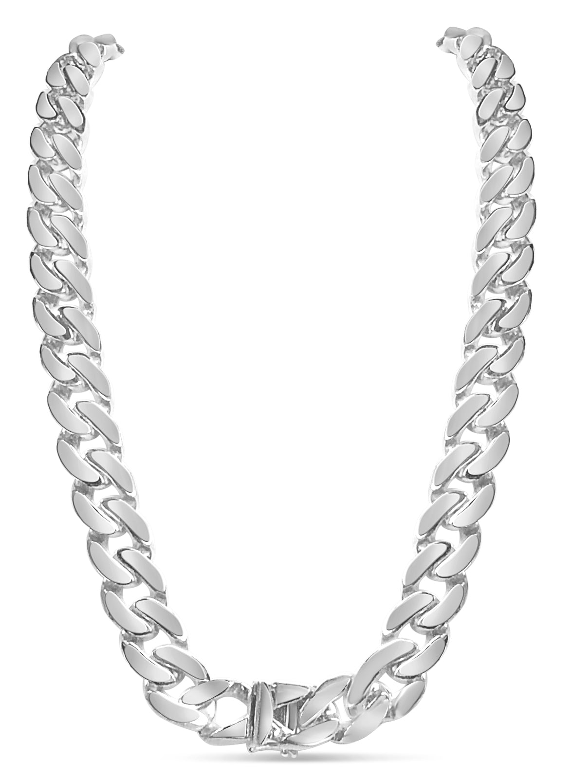 Miami Cuban Solid White/Yellow/Rose Gold Handmade Necklace, 16mm, 16-30 Inch