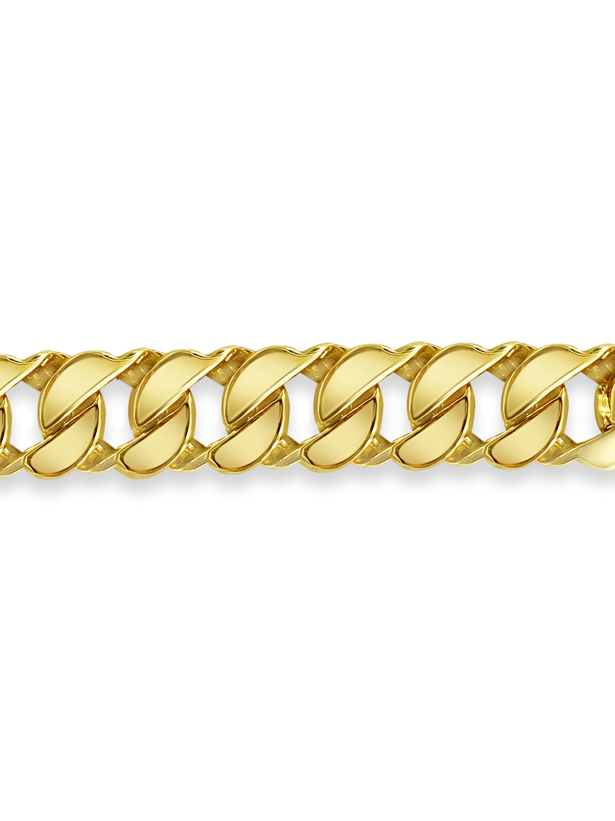 Curb Solid White/Yellow/Rose Gold Handmade Bracelet, 20mm, 6.5-10 Inch
