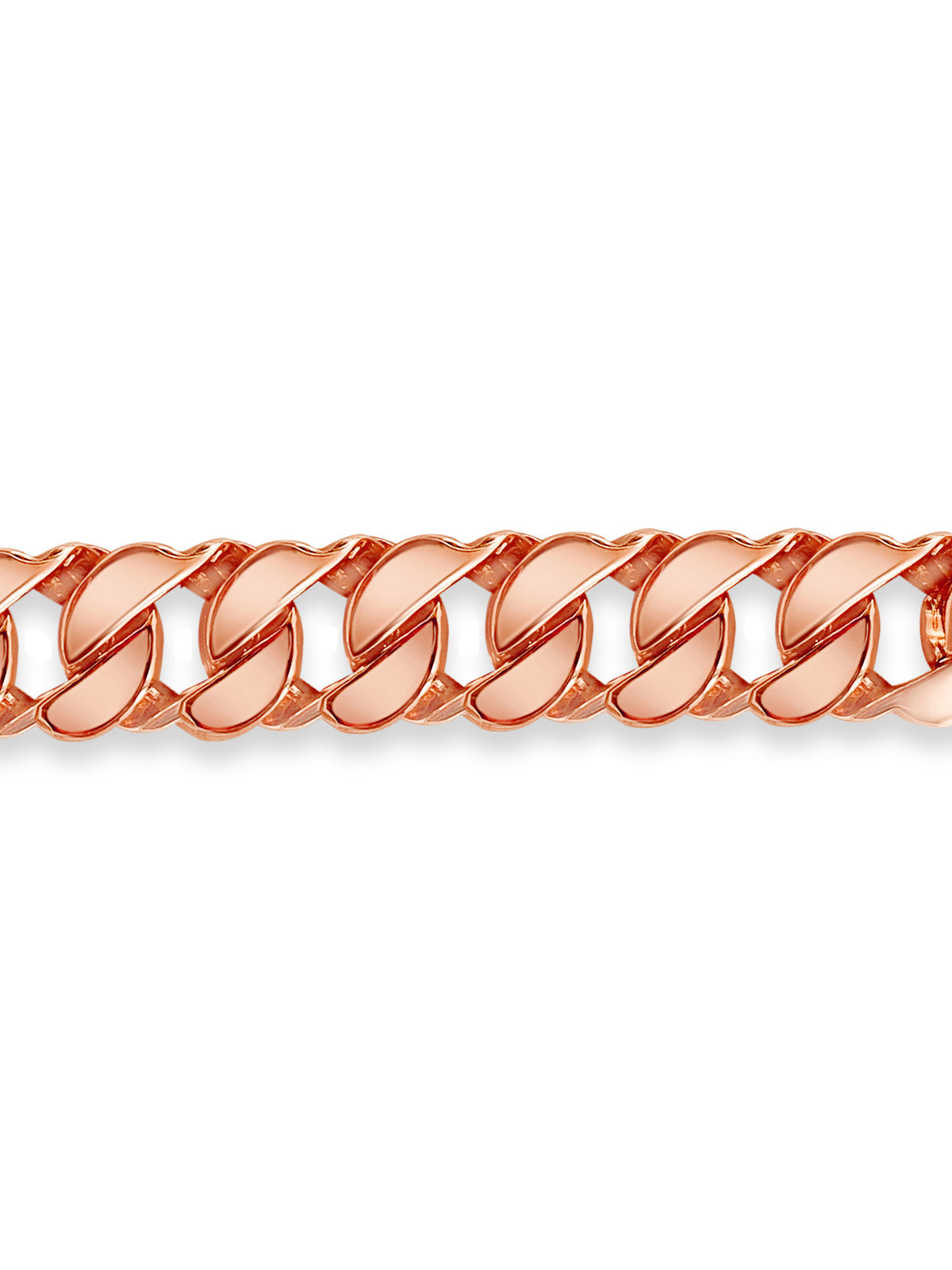 Curb Solid White/Yellow/Rose Gold Handmade Bracelet, 20mm, 6.5-10 Inch