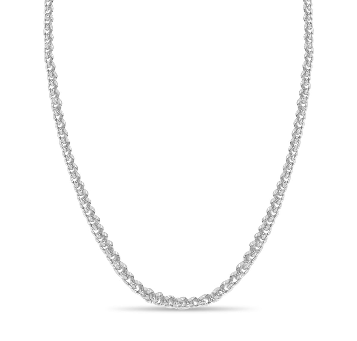Curb Solid White/Yellow/Rose Gold Handmade Necklace, 8mm, 16-30 Inch, from 57.6 g