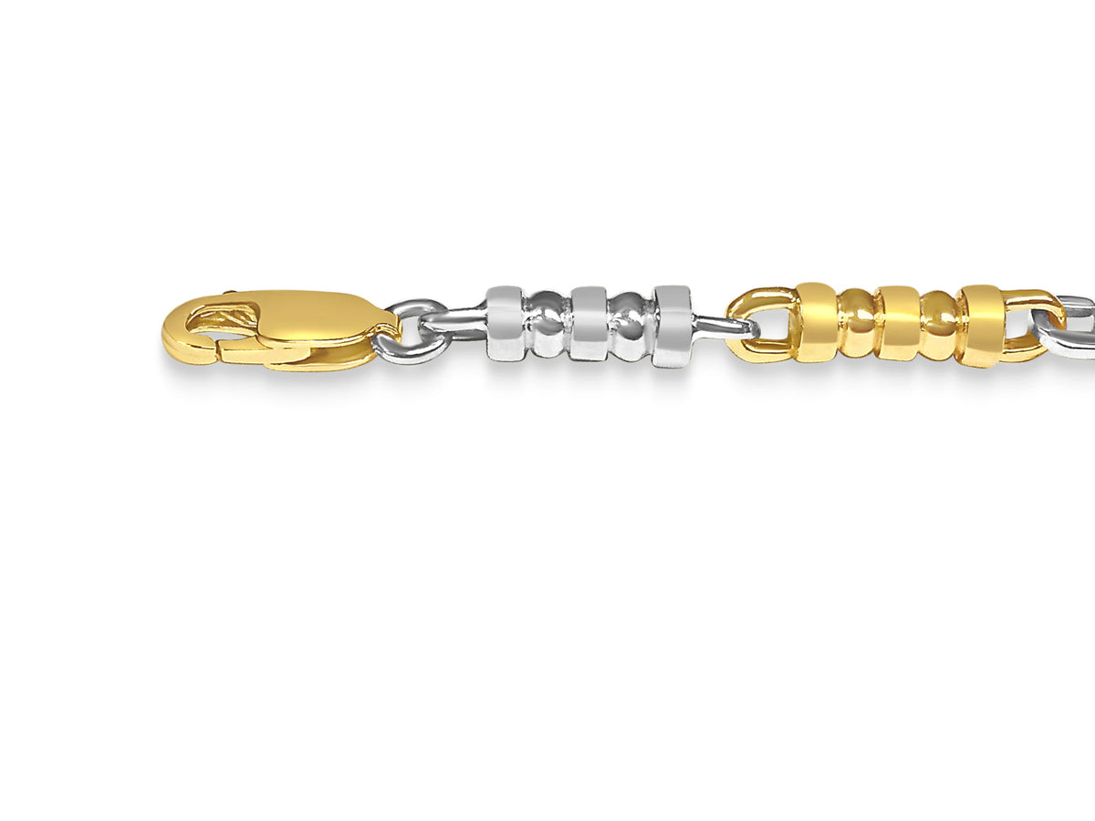 Bead Solid White/Yellow/Rose Gold Handmade Bracelet, 5mm, 6.5-10 Inch