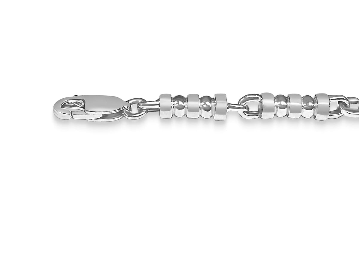 Bead Solid White/Yellow/Rose Gold Handmade Bracelet, 5mm, 6.5-10 Inch
