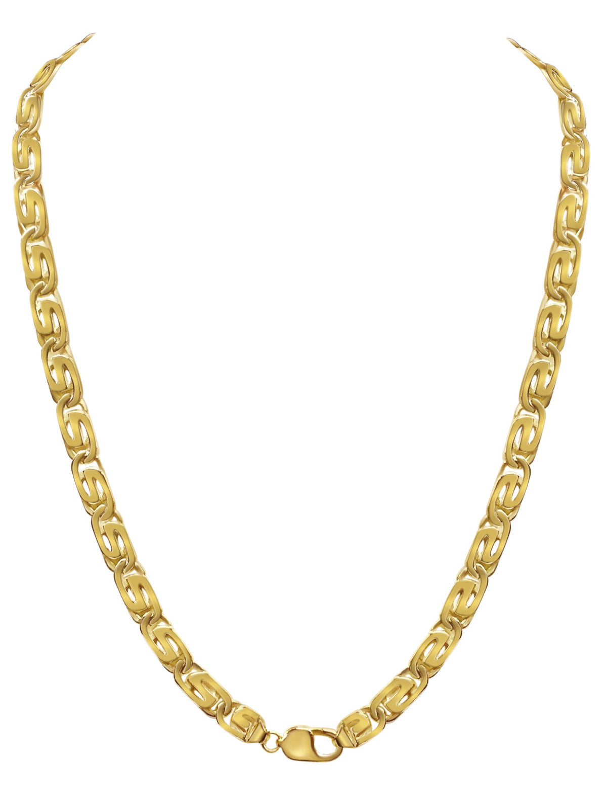 Tiger Eye Solid White/Yellow/Rose Gold Handmade Necklace, 9mm, 16-30 Inch