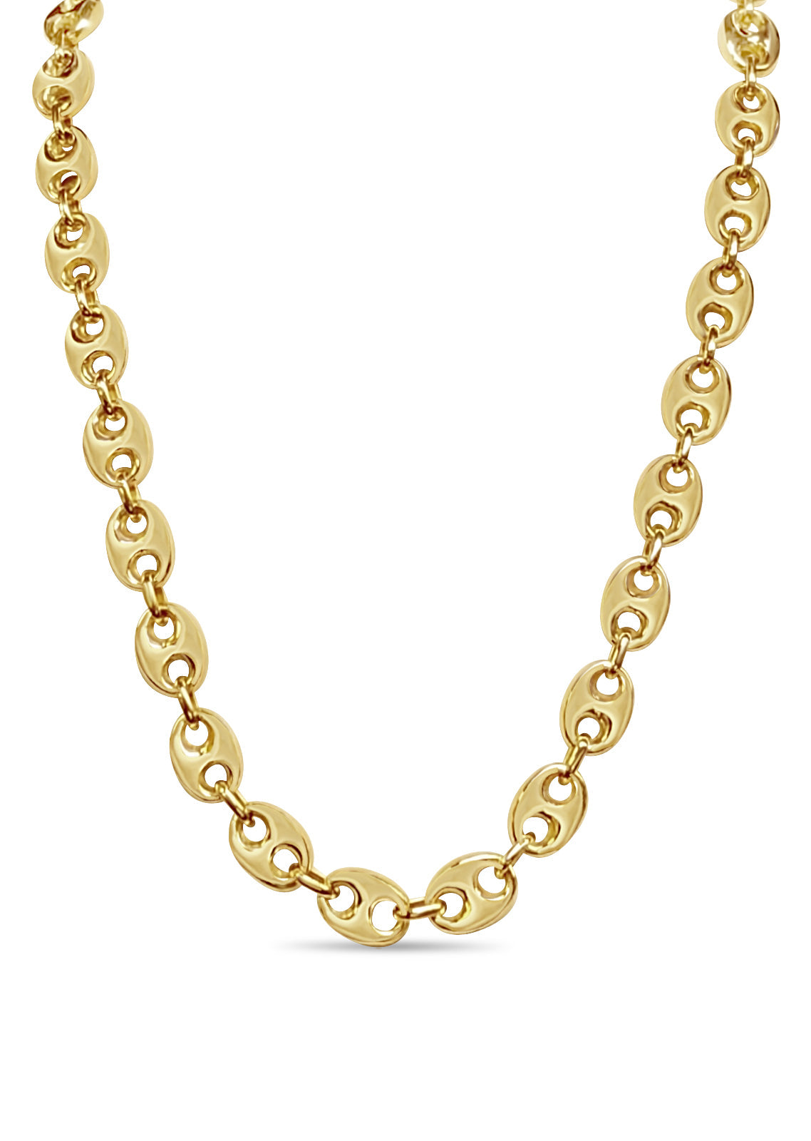Mariner Solid White/Yellow/Rose Gold Handmade Necklace, 11mm, 16-30 Inch
