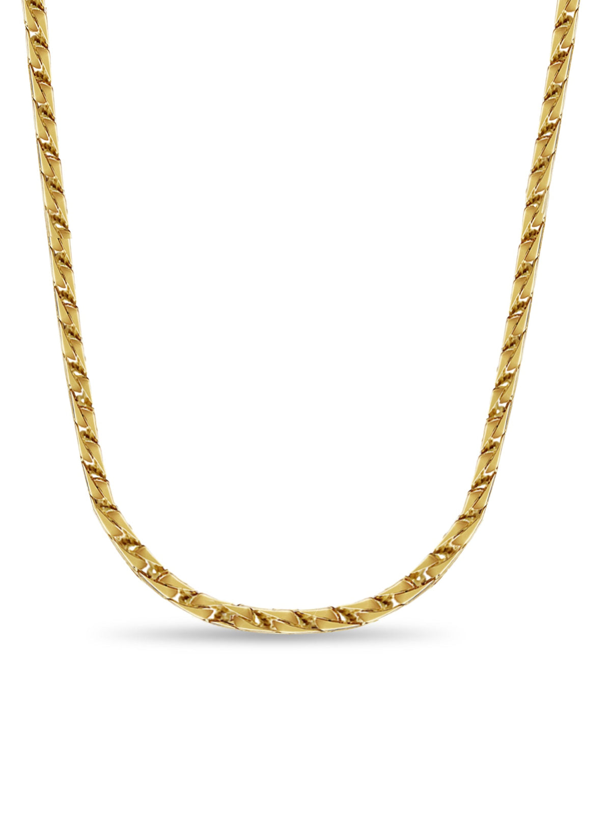 Curb Solid White/Yellow/Rose Gold Handmade Necklace, 7mm, 16-30 Inch, from 32.5 g
