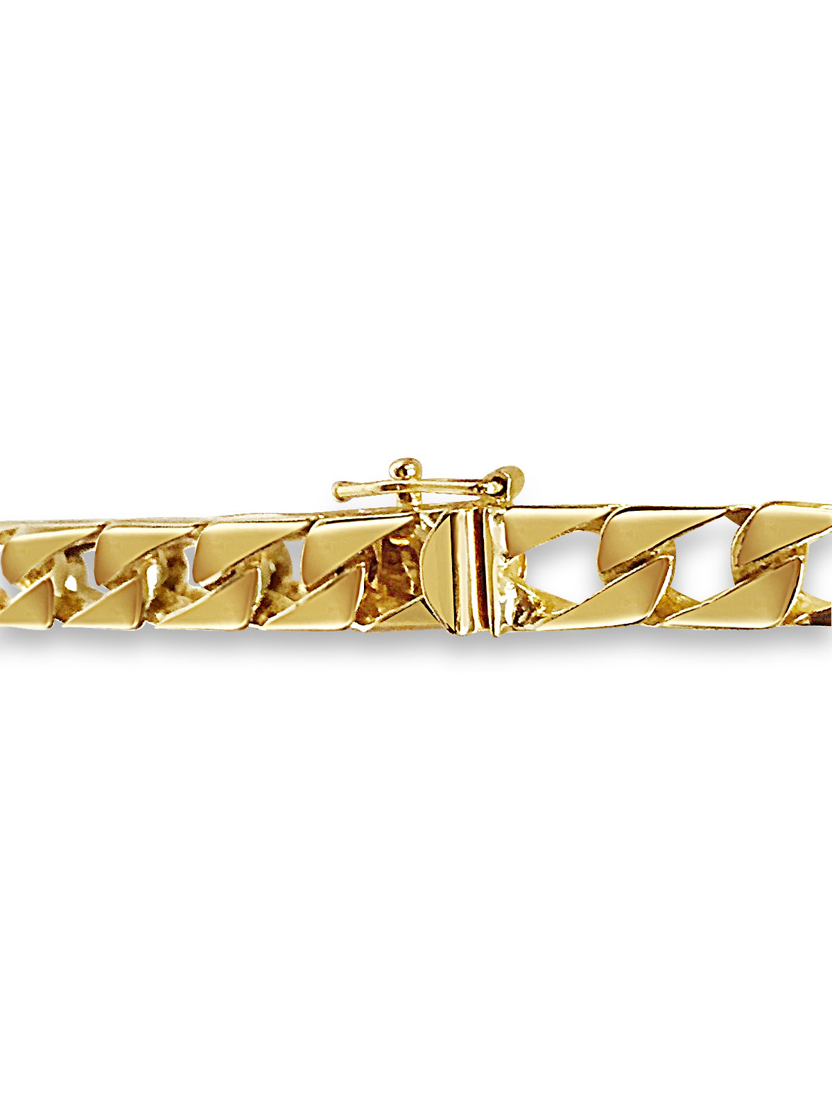 Curb Solid White/Yellow/Rose Gold Handmade Necklace, 7mm, 16-30 Inch, from 32.5 g