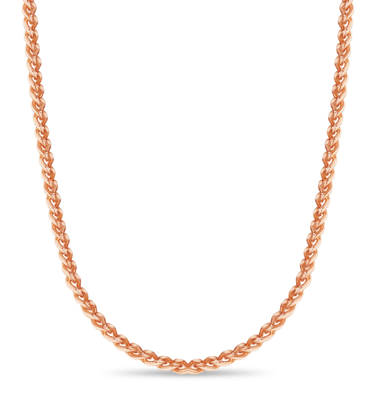 Curb Solid White/Yellow/Rose Gold Handmade Necklace, 8mm, 16-30 Inch, from 73.1 g