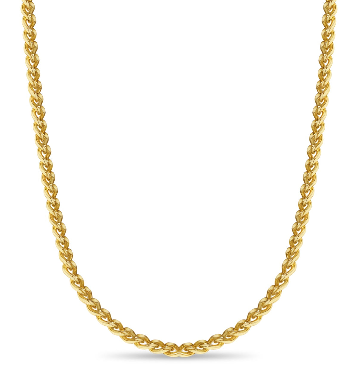 Curb Solid White/Yellow/Rose Gold Handmade Necklace, 8mm, 16-30 Inch, from 73.1 g