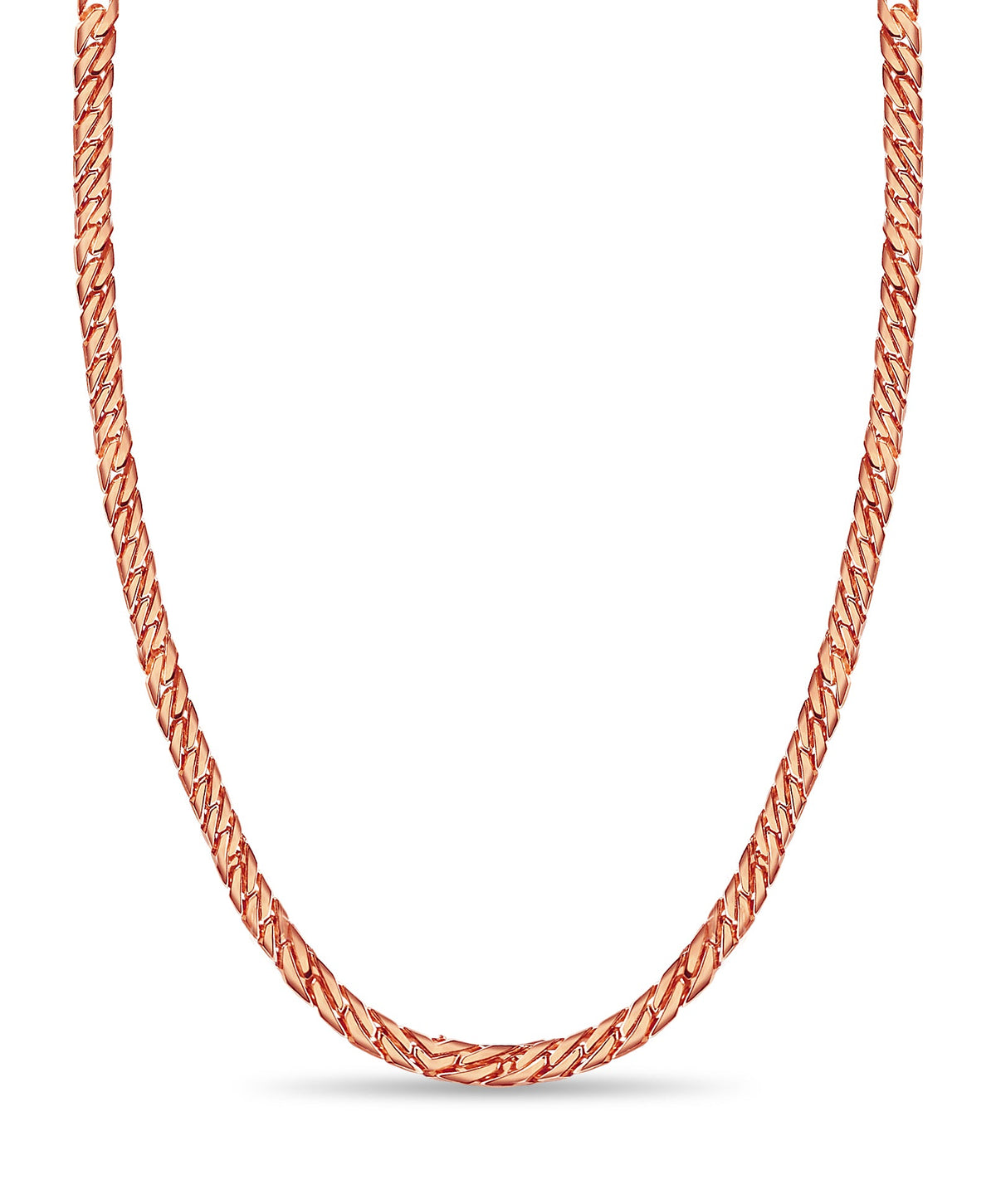 Curb Solid White/Yellow/Rose Gold Handmade Necklace, 8mm, 16-30 Inch, from 70.7 g