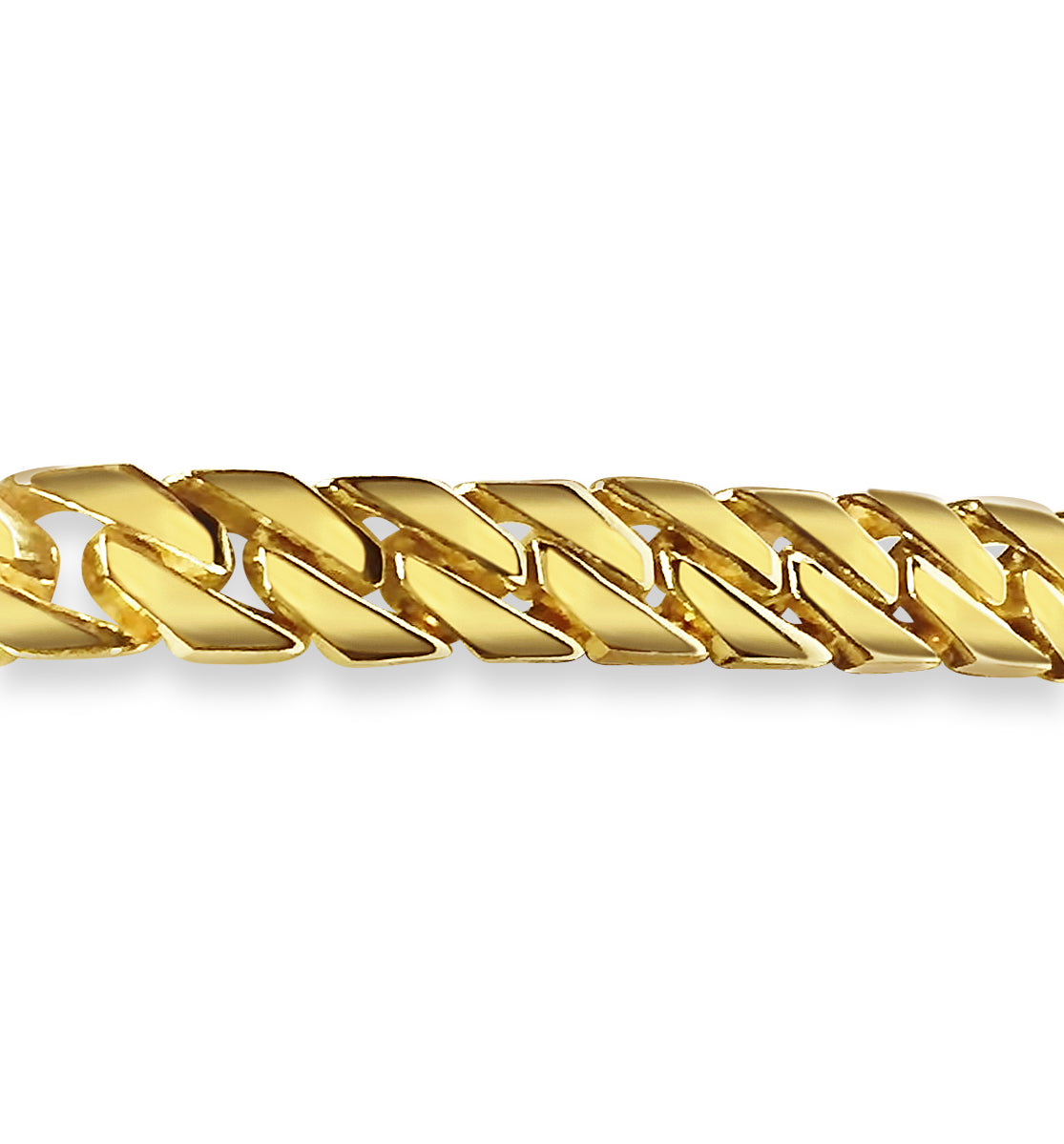 Curb Solid White/Yellow/Rose Gold Handmade Necklace, 8mm, 16-30 Inch, from 70.7 g