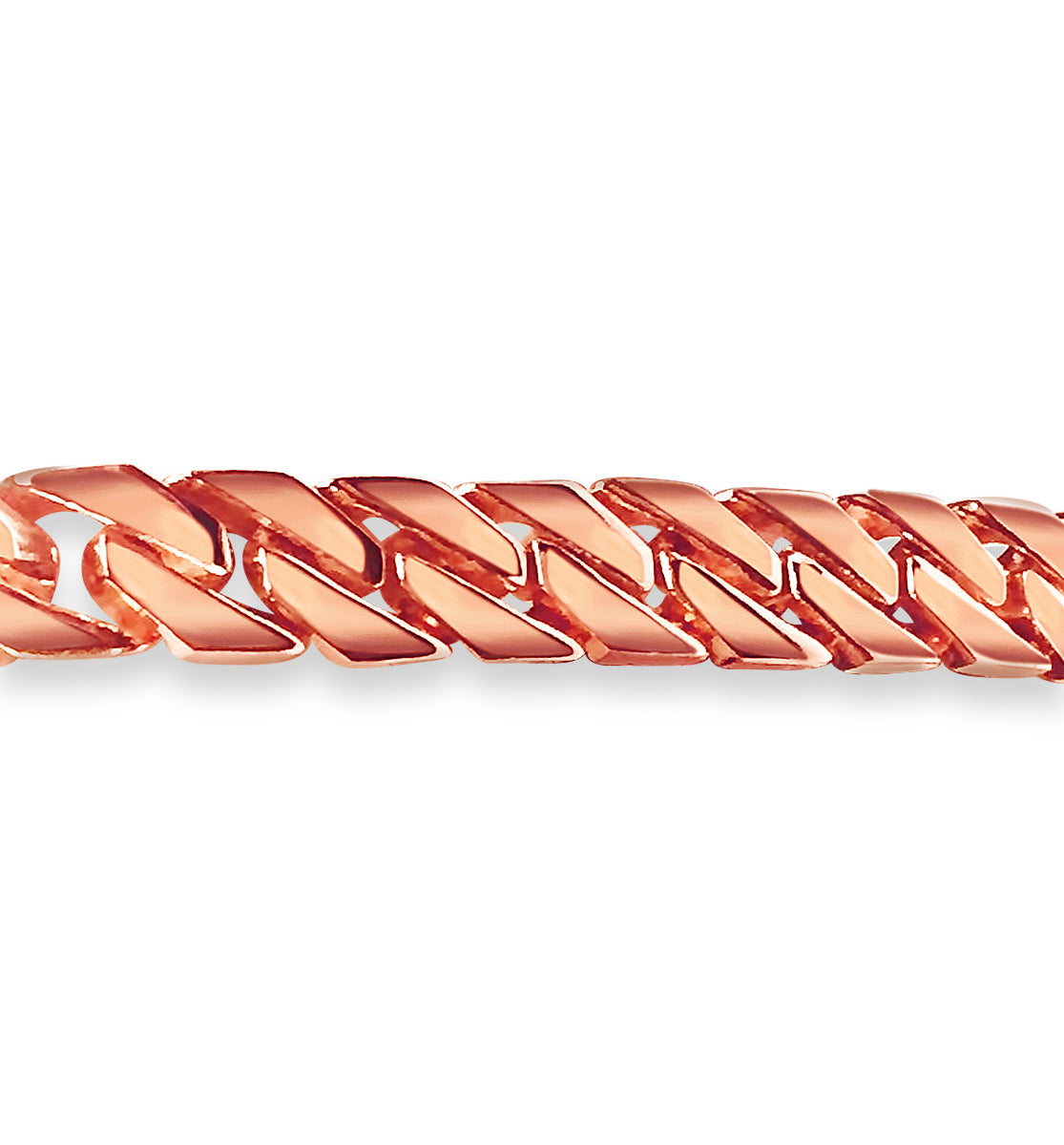 Curb Solid White/Yellow/Rose Gold Handmade Necklace, 8mm, 16-30 Inch, from 70.7 g