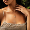 Intelligent Expression White Enamel Aquarius Card Necklace 2