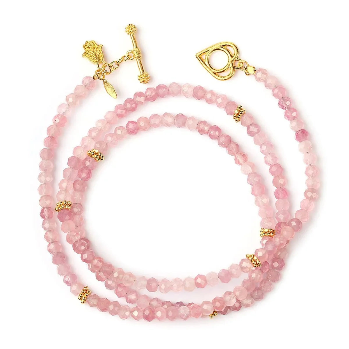 Embrace of Love Rose Quartz Heart Charm Wrap