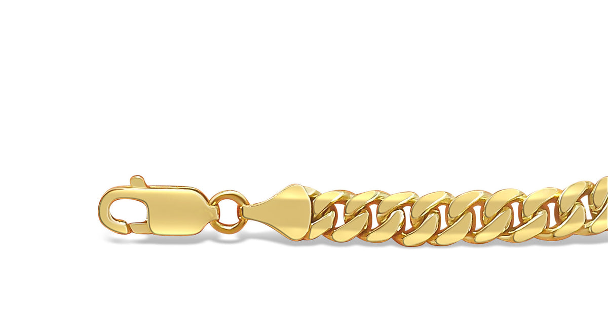 Miami Cuban Solid White/Yellow/Rose Gold Handmade Necklace, 7mm, 16-30 Inch, from 47.9 g