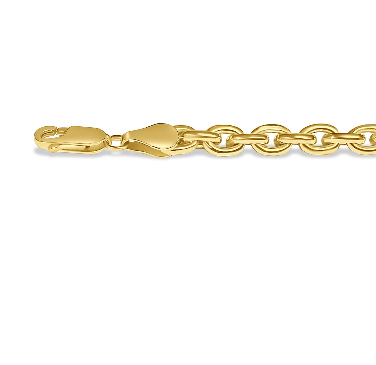 Fancy Rolo Solid White/Yellow/Rose Gold Handmade Necklace, 5mm, 16-30 Inch
