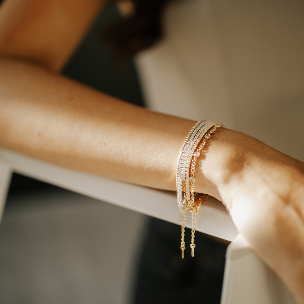 18K Gold-Vermeil Michelle Tennis Bracelet