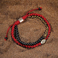Iridescent Security Matte Onyx Evil Eye Red String Bracelet 3