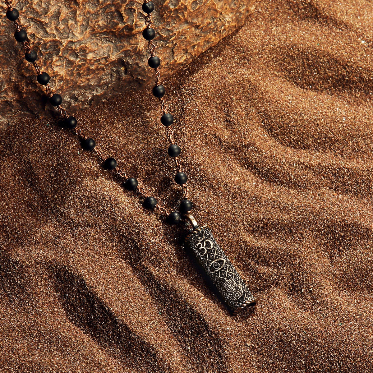Brilliant Spirit Matte Onyx Triple Protection Necklace