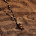 Outstanding Strength Tiger's Eye Evil Eye Slab Necklace 3
