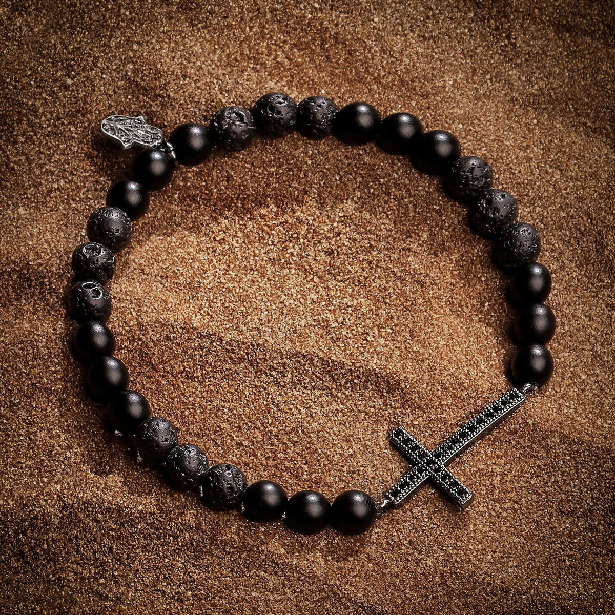 Rooted Faith Lava Cross Bracelet