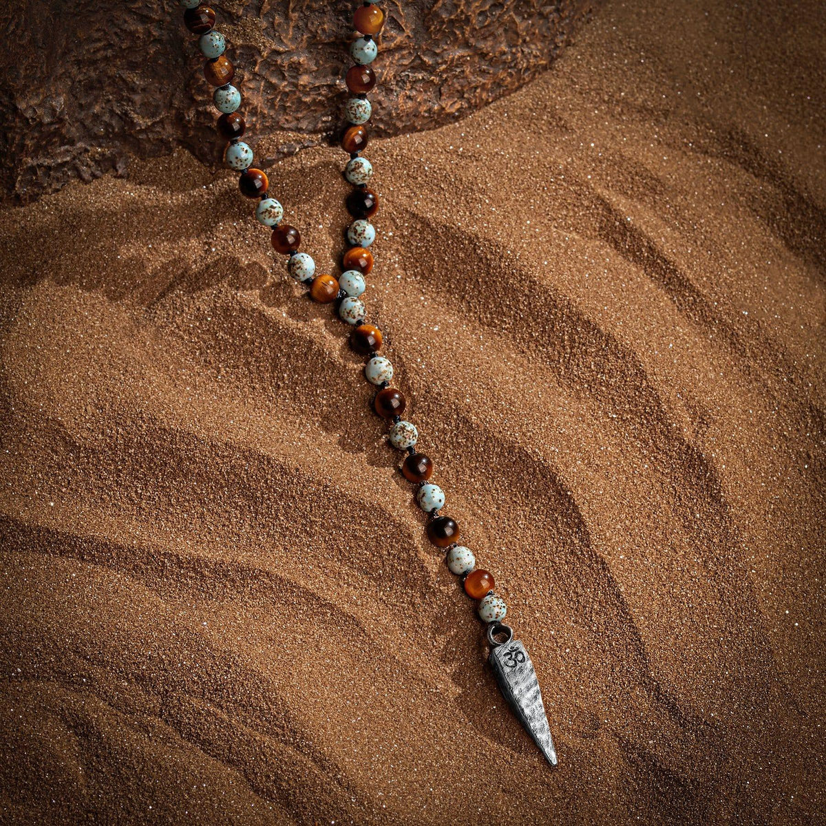 Sublime Tranquility 4 Symbol Tiger's Eye Turquoise Necklace