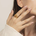 Abundant Bloom Gold Plated Lotus Tourmaline Ring 2
